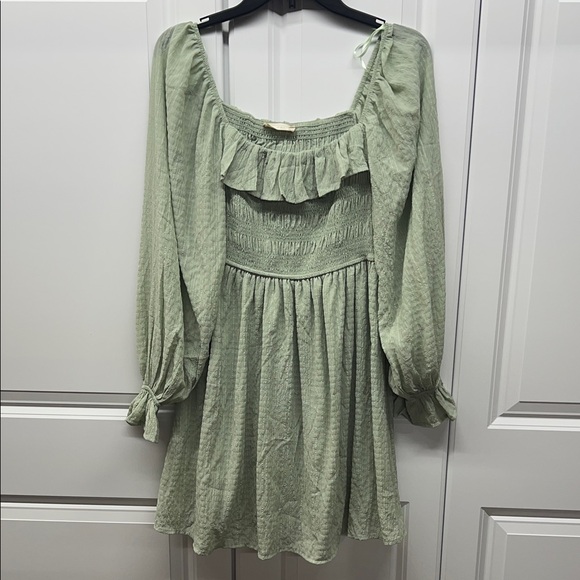 Alter'd State - Sage Green Long Sleeve Mini Dress - Small - Picture 1 of 6